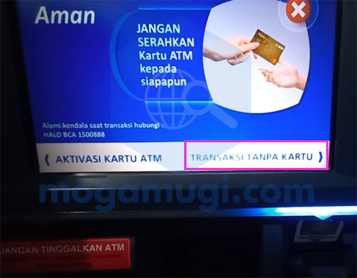 Pilih Transaksi Tanpa Kartu