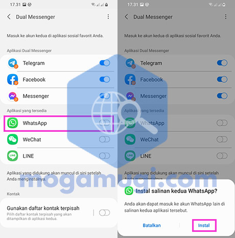 Cara Pasang 2 WhatsApp di HP Samsung (Dual Messenger)