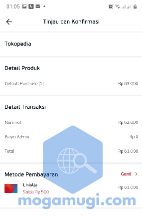 Tinjau dan Konfirmasi Pembayaran