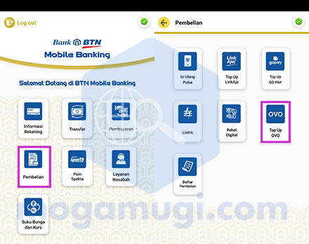 Isi OVO Lewat BTN Mobile