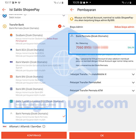 Kode Rekening Virtual Permata ShopeePay