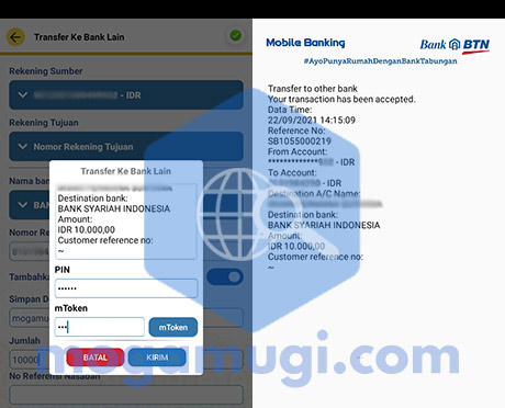 Kirim Uang Lewat BTN Mobile Berhasil