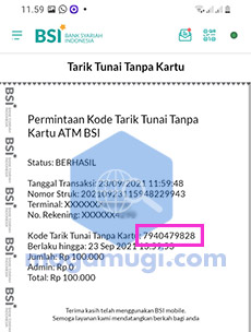 Kode Penarikan Uang di BSI Mobile