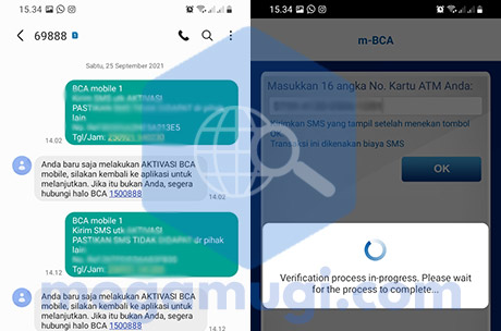 SMS Verifikasi Aktivasi BCA Mobile