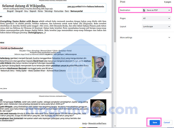 Cara Save Halaman Web Ke PDF di PC atau Laptop
