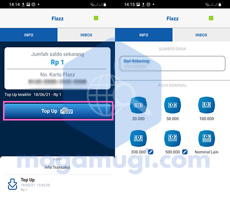 Pilih Nominal Top Up