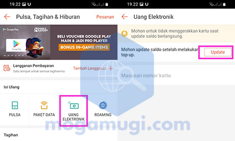 Pilih Uang Elektronik Update