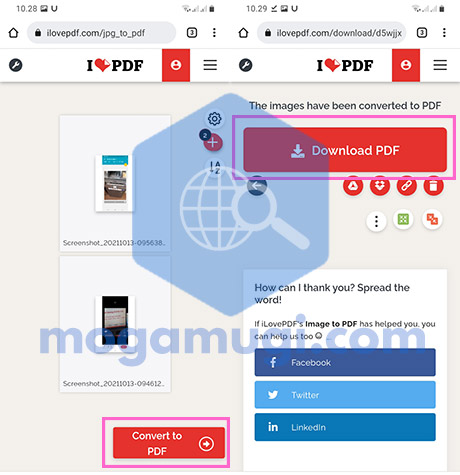 Pilih Convert to PDF dan Download