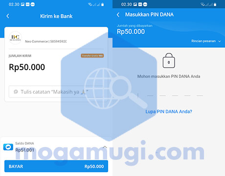 Masukan Jumlah Uang Dan PIN