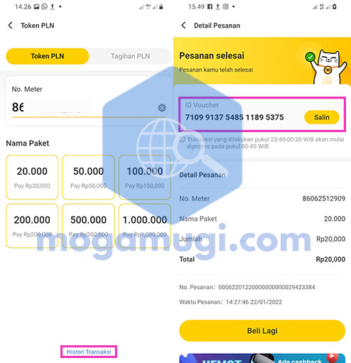 Melihat Kode Stroom Token PLN di Neo Bank